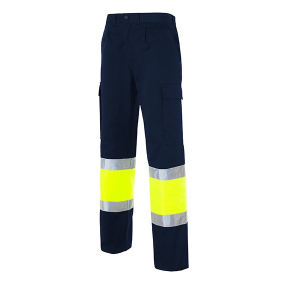 11374. Pantalón Bicolor Alta Visibilidad. Poliéster - Algodón