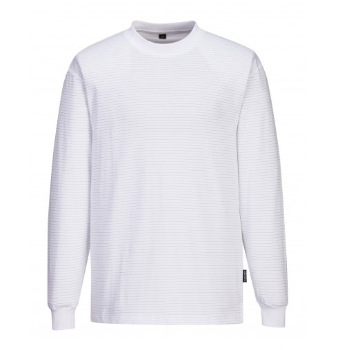 AS22. Camiseta ESD Antiestática Manga Larga. 96% Algodón - 4% Fibra de Carbono 