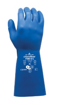 719B. Guante de Nitrilo Sin Forro, Resistente a Amplia Gama de Productos Químicos Cat.III (12 pares) 